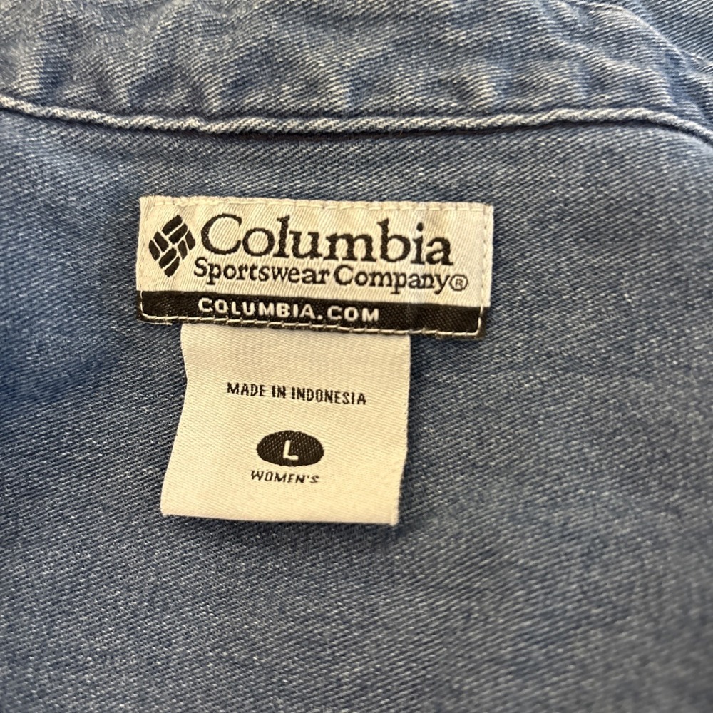 Columbia Women's Large Denim Shirt Jacket Shacket Chore Artsy - Picture 5 of 8